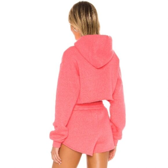 Lovers + Friends Neon Pink Cropped Zest Sweatshirt - Picture 3 of 8